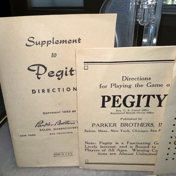 Vintage Board Game Pegity and Other Games by Parker Brothers - Picture 8 of 10